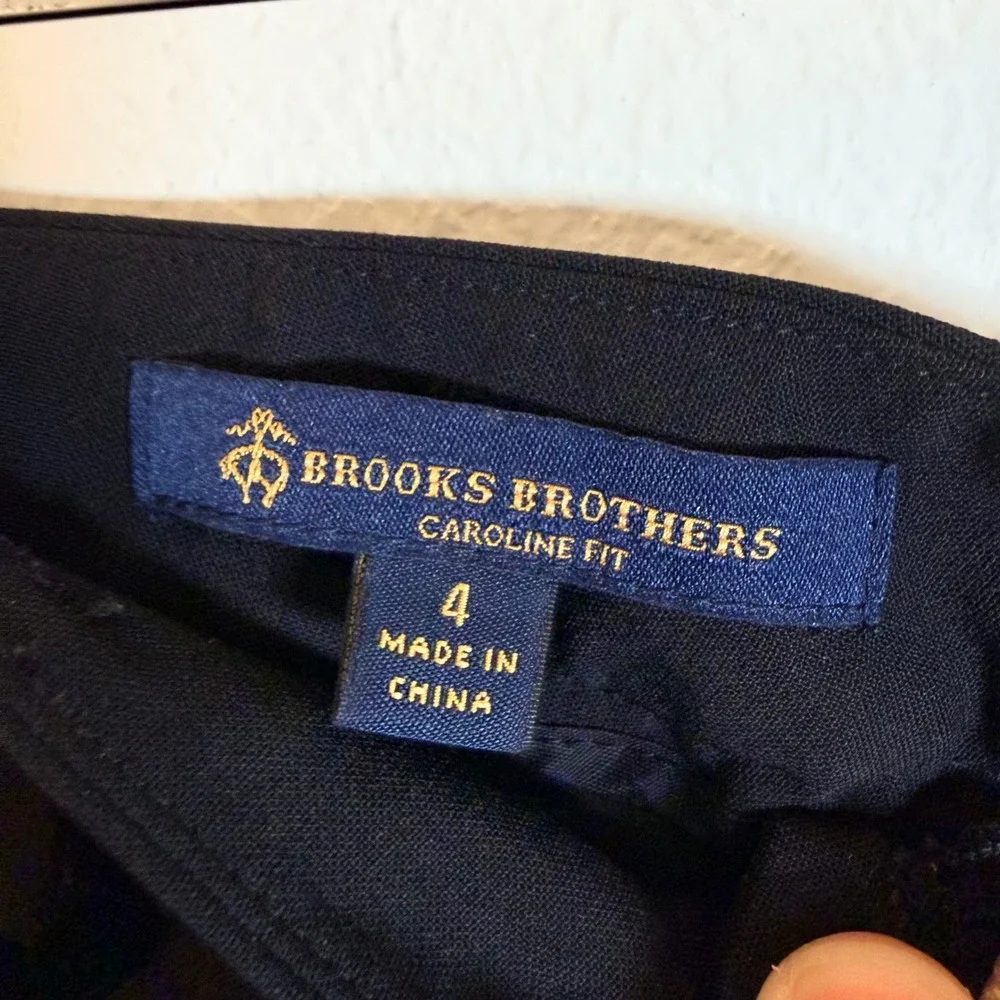 Brooks Brothers Caroline Fit Black Wool Tollegno 1900 Italian Pants 4 Luxury‎